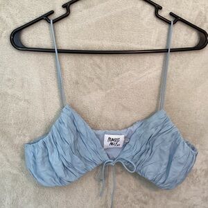 Princess Polly Blue Ruched Tie Front Camisole